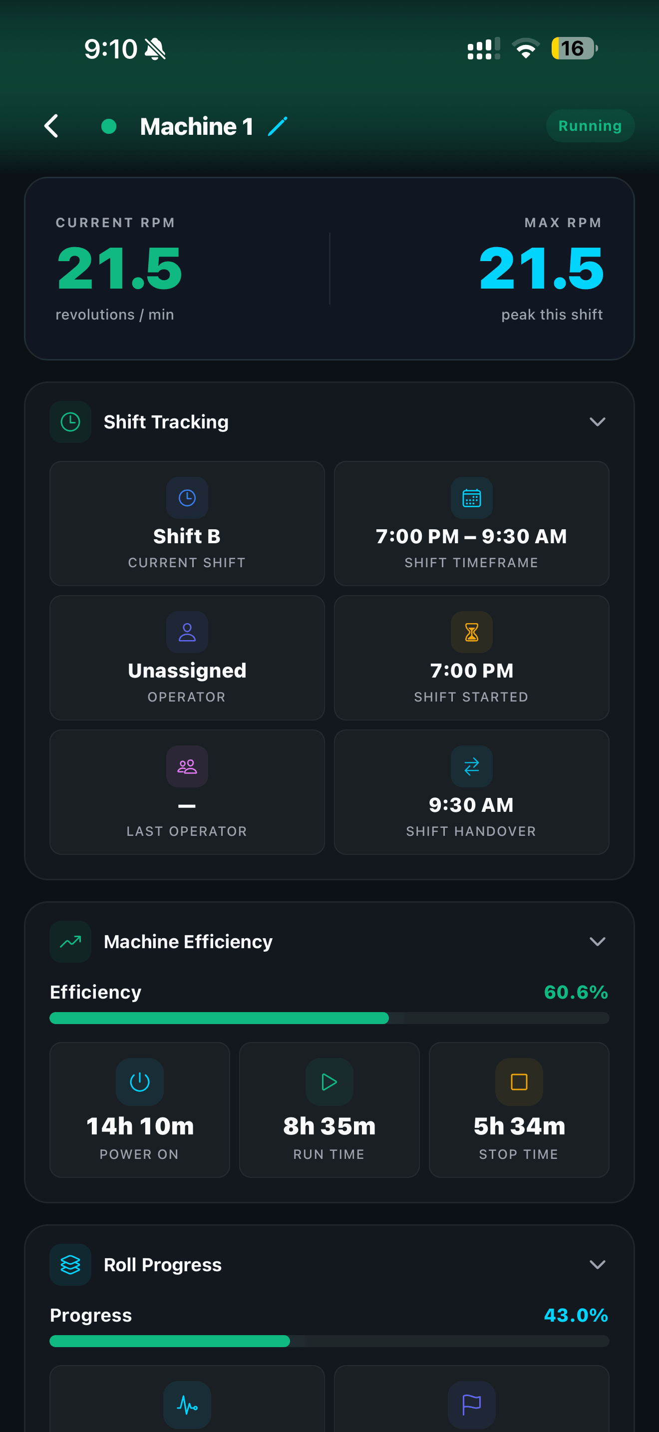 ACXA App - Machine Detail